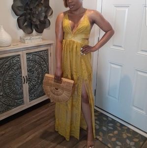 Maxi dress, small- large, gold